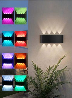 Buy 8*2W Modern LED RGB Multi Color Wall Light , IP65 Waterproof, 1500lm, Up & Down Lighting - Black in UAE