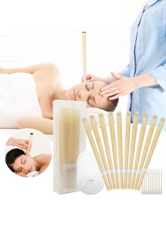 Buy 10 Pieces Ear Candles Beeswax Natural Wax Hearing Massage Ear Cleaning Earwax Removal Relaxation Sconces therapy Pure Kit in UAE