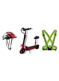 Buy Electric Scooter E10 with 50km Mileage 1000W Motor Full Foldability 48V 13Ah Battery Improved Speed of 50km and Anti Theft Remote Control Red in UAE