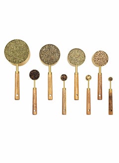 Measuring Spoons Set 5pc - Mini Gold Measuring Spoons Teaspoon Measure Spoon for Dry or Liquid Ingredients, Tiny Metal Measuring Spoons Tad Dash