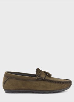 Buy Tassel Detail Faux Suede Loafers in Saudi Arabia