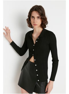 Buy Cardigan - Black - Fitted in Egypt