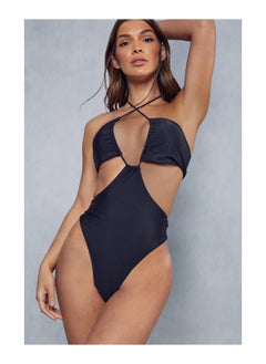 Buy Halter Neck Cut Out Swimsuit in UAE