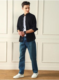 Buy Men's Mid Blue Relaxed Fit Jeans - Comfortable and Casual in UAE