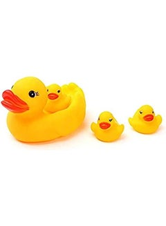 Buy Floating Rubber Duckies Bath Play Set for Kids (4 Piece),Includes 1 Jumbo Toy Ducky and 3 Mini Ducks Fun Water Tub Playing Kit for Kids, Toddlers, and Babies (Yellow) in Egypt