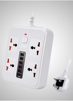 Buy Tycom Power Strip Surge Protector with USB + Type C, Extension Cord Flat Plug with Widely 4 AC Outlet and 5 USB 1 Type C, Small Desktop Station, Compact Socket for Travel, Home and Office. in UAE