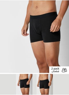 Buy 2 Pack Contrast Band Trunks With Antibacterial Finish in UAE