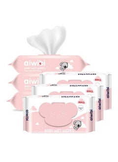 Buy Aiwibi 100% Skin-friendly Baby Wet Wipes 6 packs Pink Pack(80pcs in 1 pack) in UAE