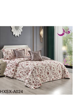 اشتري Floral compressed double quilt set, 6 pieces, في السعودية