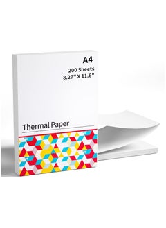 Buy Phomemo A4 Thermal Paper Folded / Attached / Continuous - Multi-Purpose A4 Thermal Papers for Phomemo M08F, MT800/MT800Q, PJ762/PJ763MFi Portable Printer, 8.27" x 11.69"(210x297mm), 200 Sheets in UAE