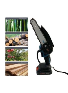 Buy Cordless Electric Mini 6-inch Chainsaw with 2 pcs 36V Rechargeable Batteries for Garden Logging Wood Cutters Held for Tree Branch Cutting in UAE