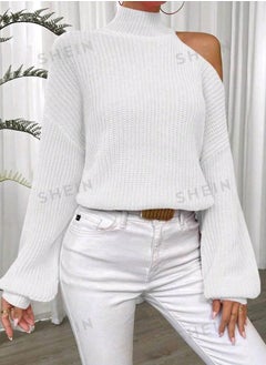 اشتري SHEIN Women's Turtleneck Pullover  With Textured Pattern في مصر