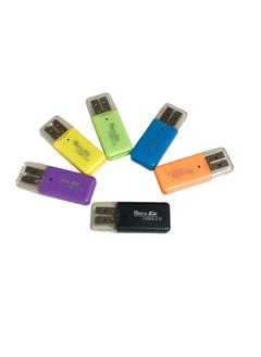 اشتري Cool Mini SD/TF Memory Card Reader High-Speed 2.0 for Dash Cams About 3% defective rate (black, yellow, purple, blue and green) في السعودية