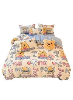 اشتري Class A 100% Cotton Bed Four-piece Cartoon Children's Student Bedding Set with Sheet Bed Cover Pillowcase في السعودية
