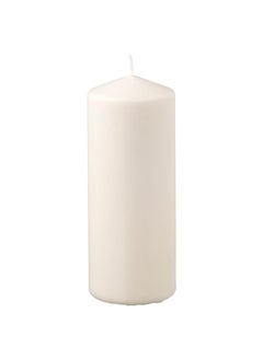 Buy Unscented Pillar Candle Natural 19 Cm in Saudi Arabia