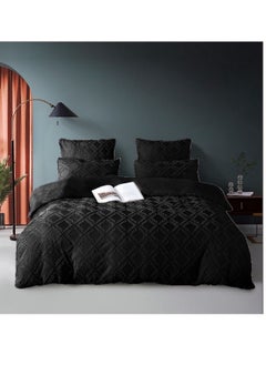 Buy Comforter set Pattern Tufted Soft & BreathableBlack Boho Tufted Jacquard Comforter Set ,bedding sets in UAE