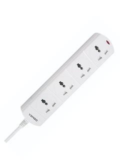 Buy Multi Plug Extension With 4 Universal Sockets, Plug Type Adaptor, 3 Meter Cable,  High Quality Copper Cable, Safety Fuse in UAE