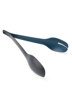 Buy Salad Spoon & Tongs  Blue Color 30.5X6.8X3 Cm in UAE