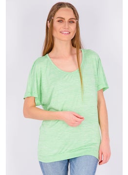 Buy Women Sportswear Fit Functional Short Sleeve T-shirt, Green in UAE