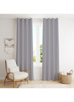 اشتري Blackout Curtains  Thermal Insulated Fabric 1panel - Dark Grey-140x280 في مصر