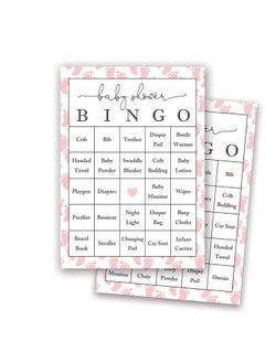 Buy Pink Baby Feet Baby Shower Bingo Cards Prefilled Set Of 24… in UAE