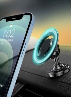 اشتري Compatible for MagSafe Car Mount for iPhone, Dashboard 360° Rotation Magnetic Car Mount, Cell Phone Holder for MagSafe iPhone 14/13/12/All Smart Phones (Black) في السعودية