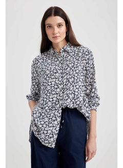 Buy Woman Shirt Neck Long Sleeve Woven Long Sleeve Tunic in Egypt