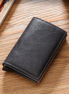 Buy Slim Wallet for Men & Women Credit Card Holder RFID Blocking Leather Aluminum Business Card Case Wallet in Egypt