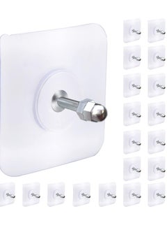 Buy Hooks Heavy Duty,Wall Hooks for Hanging,Screw Free Sticker,Seamless Screws for Wall Mount,2 in 1 Reusable for Kitchen,Bathroom,Home,Office White Self Adhesive Hooks(20 Pcs, 16mm) in Egypt