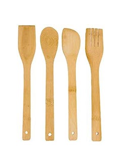 اشتري Wooden Cooking Utensil Set 4 Pieces - Beige في مصر