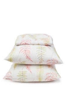 Buy Printed Bed Set - 3 Pieces for Single Bed - 1  Flat Sheet (180cm*260cm) + 2 Pillow Cases (50cm*70cm) -   Blended Cotton - Summer Leaves in Egypt