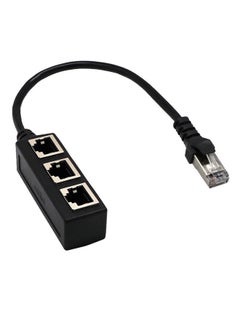 Buy RJ45 1 To 3 Ethernet LAN Network Cable Splitter Way Extender Adapter Connector Black in Saudi Arabia