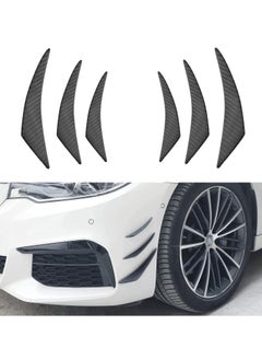 Buy Car Bumper Protector, Car Front Edge Bumper Fin Carbon Fiber Exterior Rubber Fins Spoiler Canards Kit for Car Body Auto Anti-Collision Strip Decoration Stickers Accessories for Car (6Pcs) in Saudi Arabia