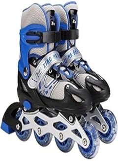 Buy GoSportQ Comfortable Adjustable LED Front Wheel Roller Skates Outdoor Indoor Inline Skates for Beginners Kids Teens (Meduim 35-38 US, Blue) in Egypt