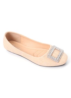 Buy nude Glittery Simple Evening Slip On Flats in Egypt