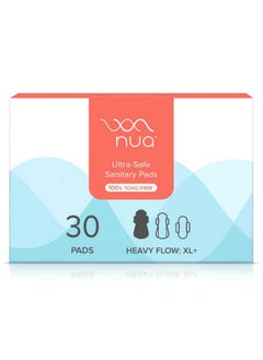 اشتري Ultra-Safe Sanitary Pads For Women | 30 Ultra Thin Pads | Heavy Flow-Xl+ | Safe On Skin | Toxic-Free & Rash-Free | Unscented | 50% Wider Back| Leakproof | Made Safe في الامارات