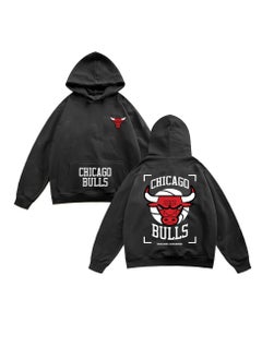 Buy Oversized Cotton Hoodie – Chicago Bulls Black Hoodie for Men & Women in Egypt