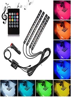 Buy Goolsky  Car LED Light Interior 4pcs 48 LED DC 12V Multi-Color Music Under Dash Lighting Kit with Sound Active Function and Wireless Remote Control- Charger in UAE