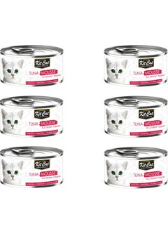 Buy Kit Cat (6 packs) wet food with Tuna Mousse with Chicken flavor for small and large cats / 80 grams in Saudi Arabia