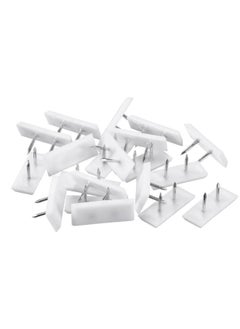 Buy Pack Of 4 Pieces  Stud Glide Nail With 2 Nails White 30 x 18Mm 60157 Floor Protectors in UAE