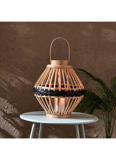 اشتري Deckar Bamboo and Wood Lantern with Glass Votive 30.5 x 32.5 x 30.5 cm في الامارات