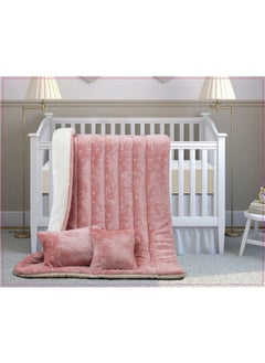 Buy Winter fluffy children's bed sheet 4 pieces double-sided velvet system quilted quilt size (quilt: 150 x 90 cm, elastic sheet: 150 x 70 + 15 cm, pillow: 40 x 30 cm, small pillow: 30 x 30 cm) in Saudi Arabia