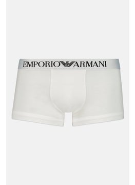 اشتري Men Brand Logo Trunks, White/Black في السعودية