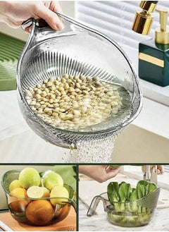 Buy A Multi-Use, Transparent Strainer For Rice, Vegetables, Fruits, And Legumes, With An Easy-To-Use Handle in Saudi Arabia