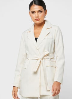 Buy Longline Blazer With Waist Tie in Saudi Arabia