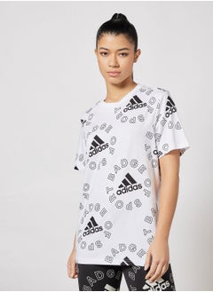 Buy Essentials Logo All-Over Print T-Shirt in UAE