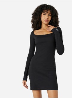 اشتري Rib Square Slim Mini Dress في الامارات