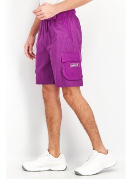 Buy Men Sportswear Fit Brand Logo Shorts, Purple in UAE