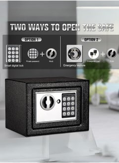 اشتري Digital Electronic Safe Black/Silver 27X22x22 cm في السعودية