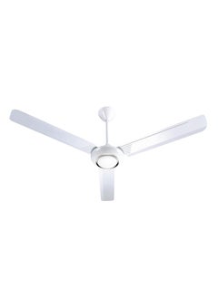 اشتري 56 Inch Three-Blade Indoor Ceiling Fan White With Gold Decor And 5 Speed Control في الامارات